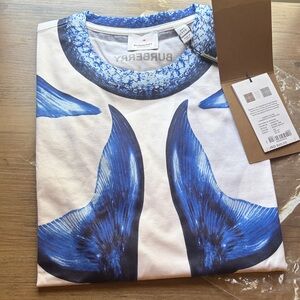 NWT Burberry Nathenael Blue and White Mermaid Tail T-Shirt size XXL